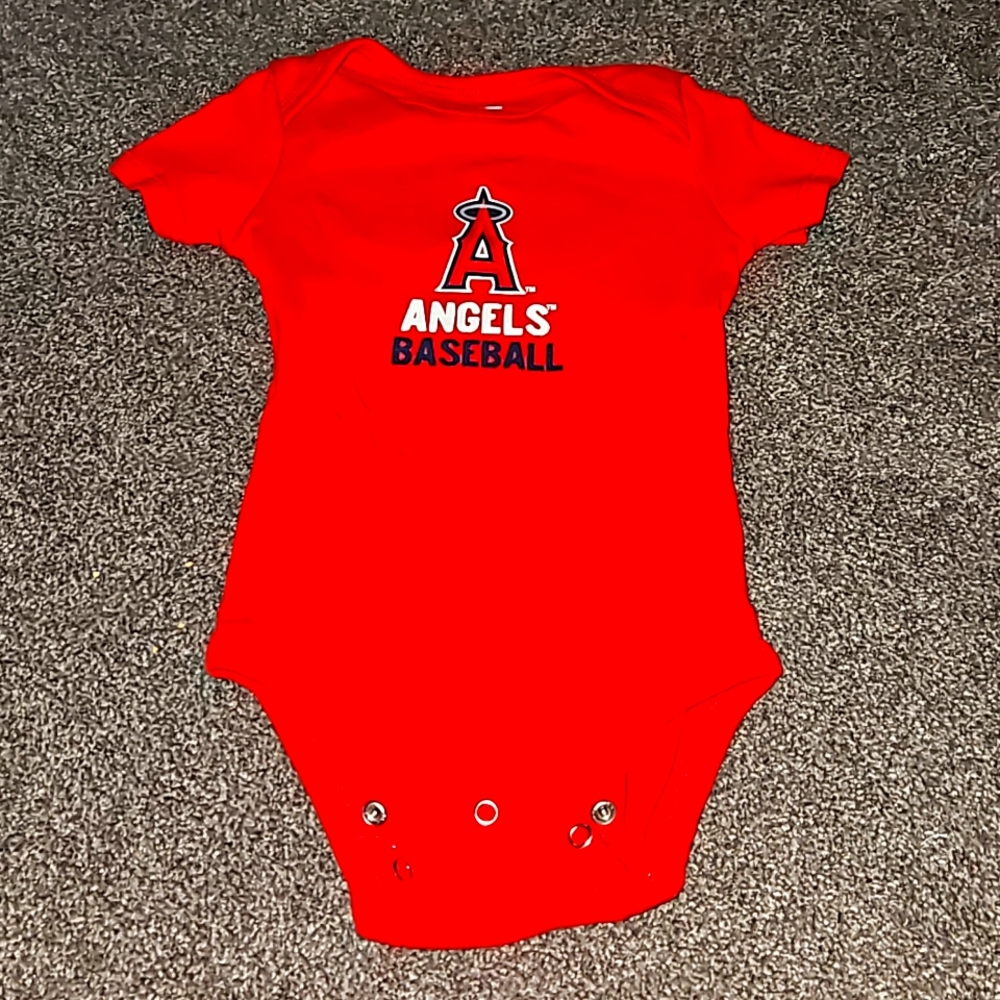 12 month short sleeved Angel's baseball onesie